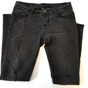 Harley Distressed Studded Biker Skinny Jean